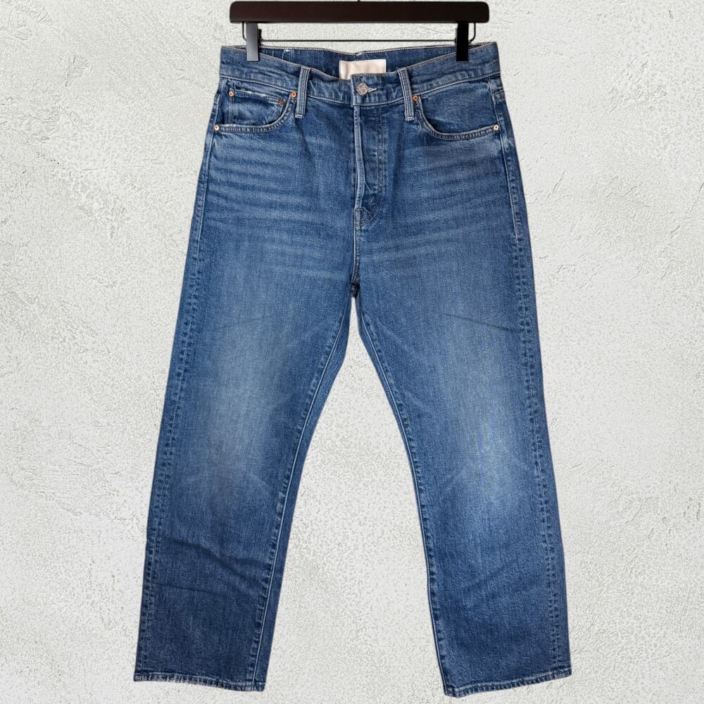 MOTHER Superior The Ditcher Crop Jeans Running With Scissors Size 27 Button Fly